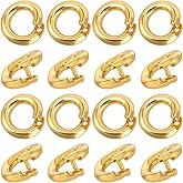 Winsyison 20pcs Split Open End Jump Rings, 18K Gold Plated Locking Circle Clasp Ring, ID 3mm Connector Accessories for Earrings Bracelets Necklaces DIY Crafts Jewelry Making