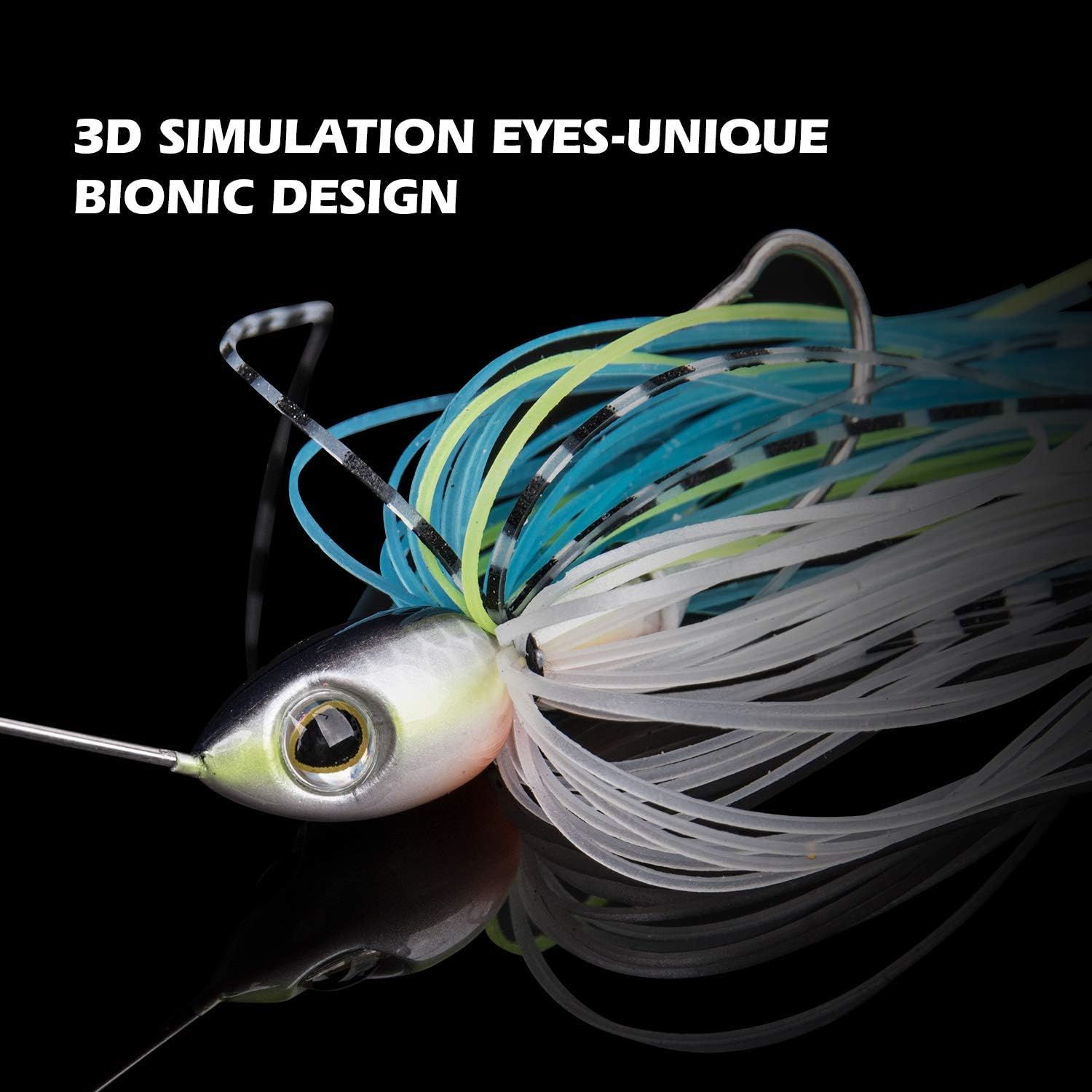 Goture Spinner Baits Chatterbait for Bass Micro Fishing Lures Kits Rooster Tail Buzz Bait Blade Buzzbait Weedless Spinnerbait Salmon Spinners Fishing Jigs for Freshwater 1/2 oz (1pcs Color3) : Sports & Outdoors