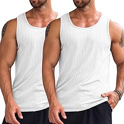 Runcati Men's Ribbed Tank Tops 2 Pack Knit