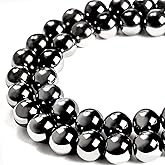100pcs 8mm Black Hematite Beads Natural Gemstone Beads Round Loose Beads for Crafting and Jewelry Making