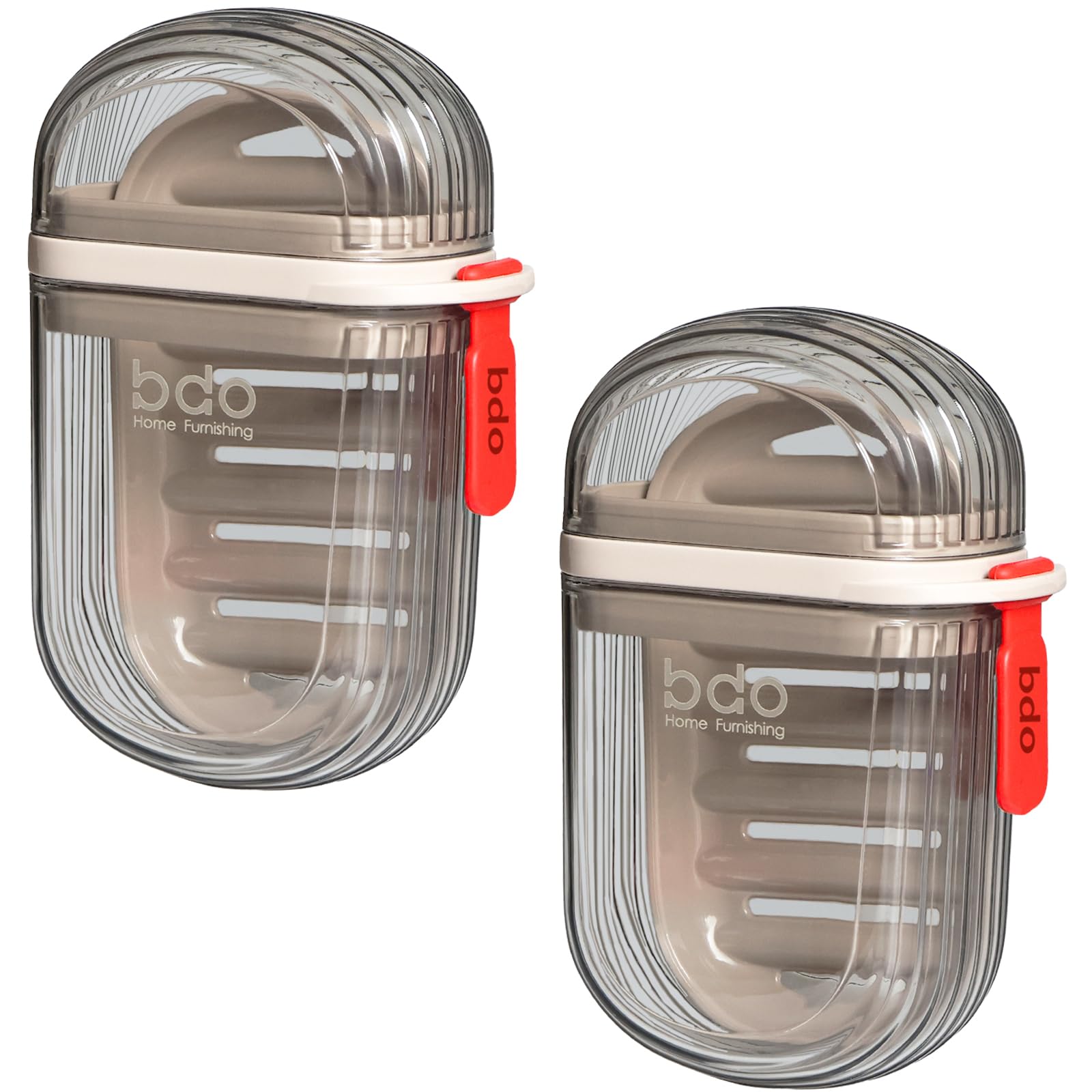 Photo 1 of 2 Pcs Travel Soap Case Container, Leak-Proof Bar Soap Holder Dish Travel, Portable Versatile Soap Box with Draining Layer