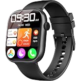 KIPTUMTEK Smart Watch for Women Men, Fitness and Sleep Trackers with 1.83" HD Touchscreen, Bluetooth Calling Smartwatch for Android/iOS, IP67 Waterproof Multi-Sport Modes Pedometer, Jet Black
