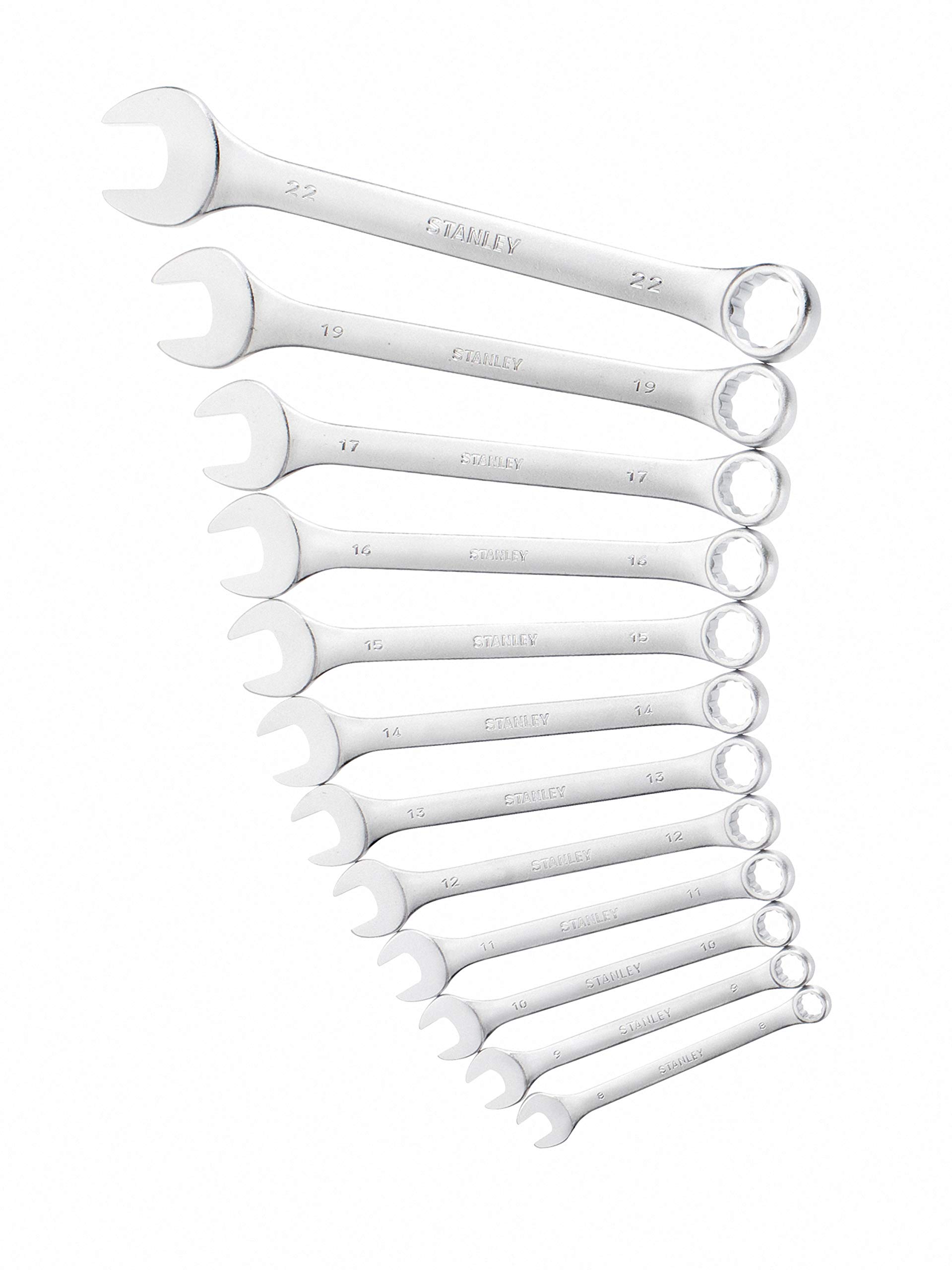 Stanley 1-95-775 Combination Spanner, Silver, Set of 12 Piece