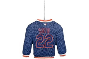 FOCO - MLB Baseball Team Color Holiday Sweater Resin Xmas Christmas Tree Hanging Ornament (New York Mets - Juan Soto)