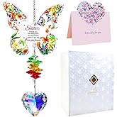 Birthday Gifts for Sister,Butterfly Suncatcher for Sister,Thank You Gifts for Women,Sun Catcher Appreciation Gift,Crystal Suncatcher for Indoor Window Hanging Rainbow Maker (Butterfly)