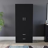 Vida Designs Riano 2 Door & 2 Drawer Wardrobe Black 170H x 76W x 53D view 2