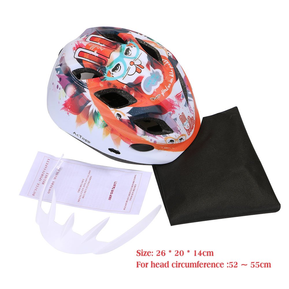AcTopp Child Bike Helmet, Safety Adjustable Ultralight MTB/Road/Motorcycle Helmets with Removable Visor, Multi Vents and Inner Padding Chin Protector (Black&Red 2)