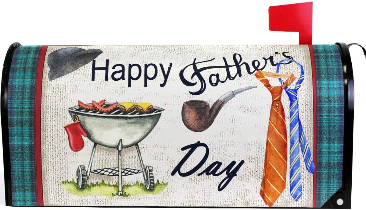 Wamika Spring Happy Father Day Hat Tie Mailbox Cover Magnetic Standard Size,Best Super Dad Sunset Floral Letter Post Box Cover Wrap Decoration Welcome Home Garden Holiday Outdoor 21