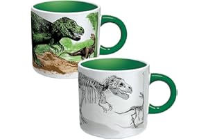 The Unemployed Philosophers Guild Disappearing Dino Mug - Heat Sensitive Color Changing Coffee Mug - Add Hot Liquid and Watch Dinosaurs Turn to Fossils,12 fl oz