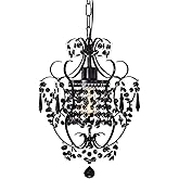 Antique House Black Chandelier Small Crystal Chandelier Lighting Modern Mini Hanging Light Fixtures with 1 Light