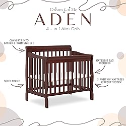 Dream On Me Aden 4-in-1 Convertible Mini Baby Crib