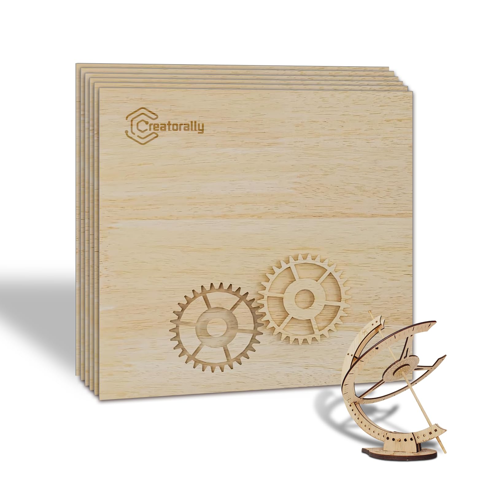 Creatorally 3mm Plywood Sheets, Rubber Wood Spliced Veneer Sheet for Laser Engraving Machine, 30x30 cm 6Pcs Craft Board for Cutting Art Unfinished Ply Materials Planks