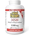 Natural Factors MSM (Methyl-sulfonyl-methane) 1000 mg, 240 Capsules VALUE SIZE, Relieves Joint Pain, Proudly Canadian