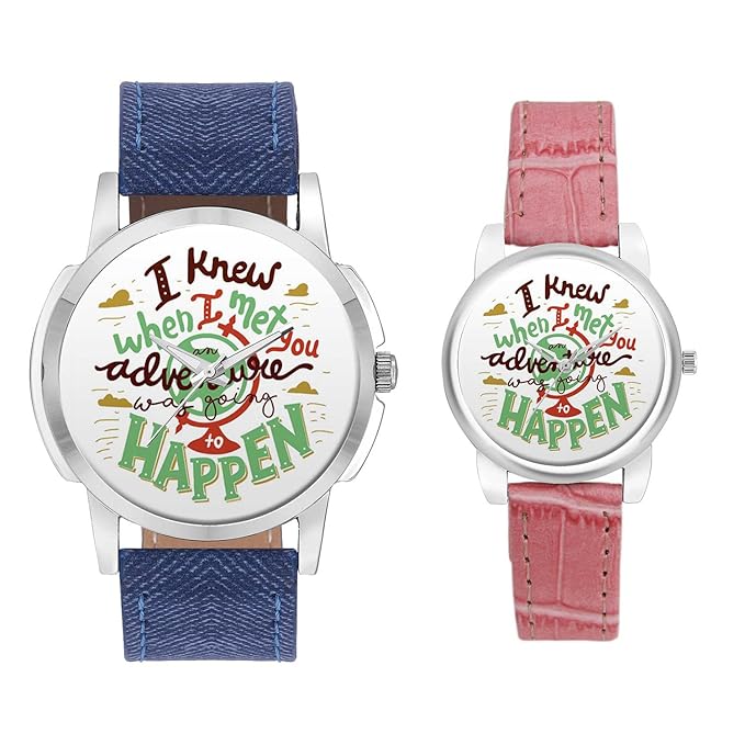 Gifts for Couple, Multicolor Dial Wrist Watch for Men and Women