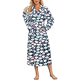 ENJOYNIGHT Womens Plush Fleece Robe Long Fluffy Spa Bathrobe Soft Sleepwear