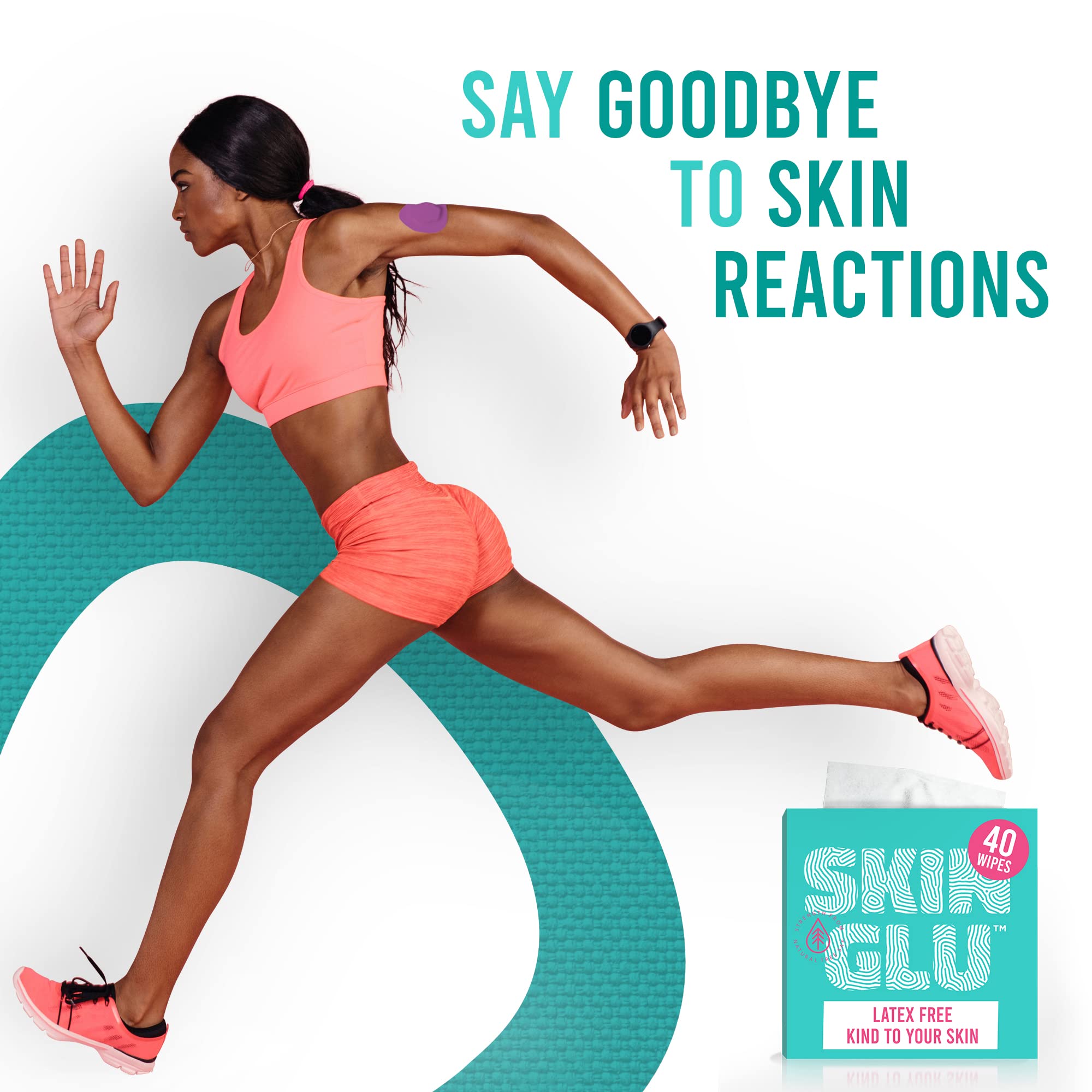 Not Just A Patch Skin Glu Skin Prep Wipes (40 Pack) – Hypoallergenic Latex-Free Pre-CGM Skin Barrier Wipes for Blood Sugar Monitoring Sensors, Patches & Insulin Pumps – Gentle on Sensitive Skin