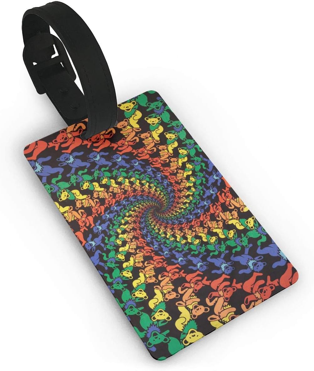 Grateful Dead Tie Dye Bear Luggage Tag Travel Accessories Business Card Holder