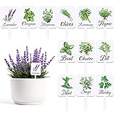 HIENAJ 12Pcs Herb Garden Signs - 12 Styles Plant Labels with Names for Vegetables, Indoor/Outdoor Garden Decoration