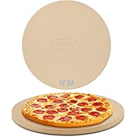 Unicook 16 Inch Round Pizza Baking Stone, Heavy Duty Ceramic Pizza Grilling Stone for Oven and Grill, Thermal Shock Resistant