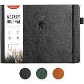 molekaus Notary Journal Log Book with Privacy Guard, 10"x7" Black | 390 Notarial Record Entries, 120gsm Thick Numbered Pages
