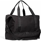 Lo & Sons Catalina Deluxe Weekender - Recycled Poly Large Capacity (49L) Travel Duffel With Shoe Compartment, Luggage Sleeve, Padded Strap | Versatile Durable Bag For Women, Men for Weekend, Carry On