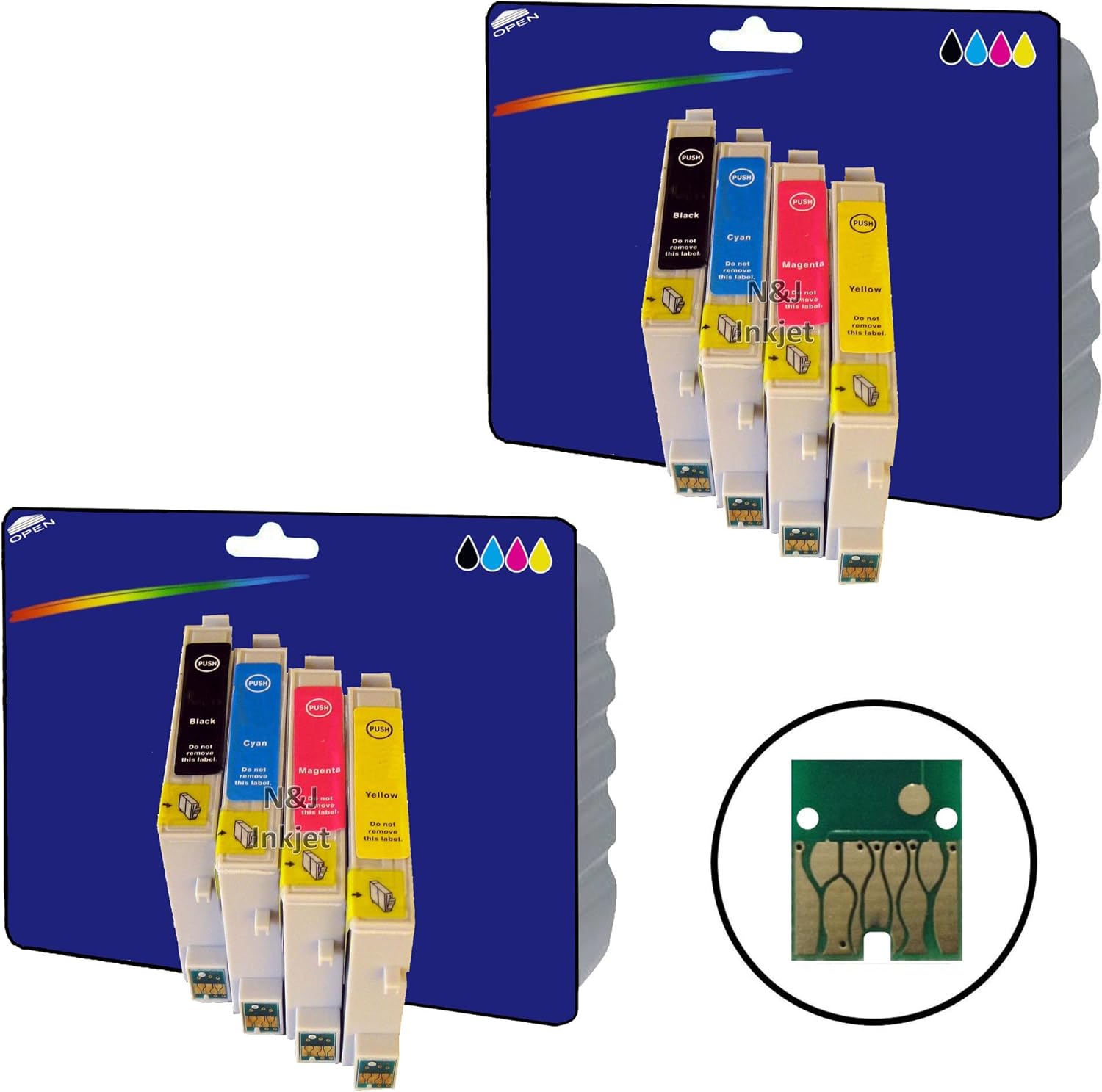 2 Sets of non-original XL Ink Cartridges for Epson Stylus Photo R240, R245, RX420, RX425, RX520 