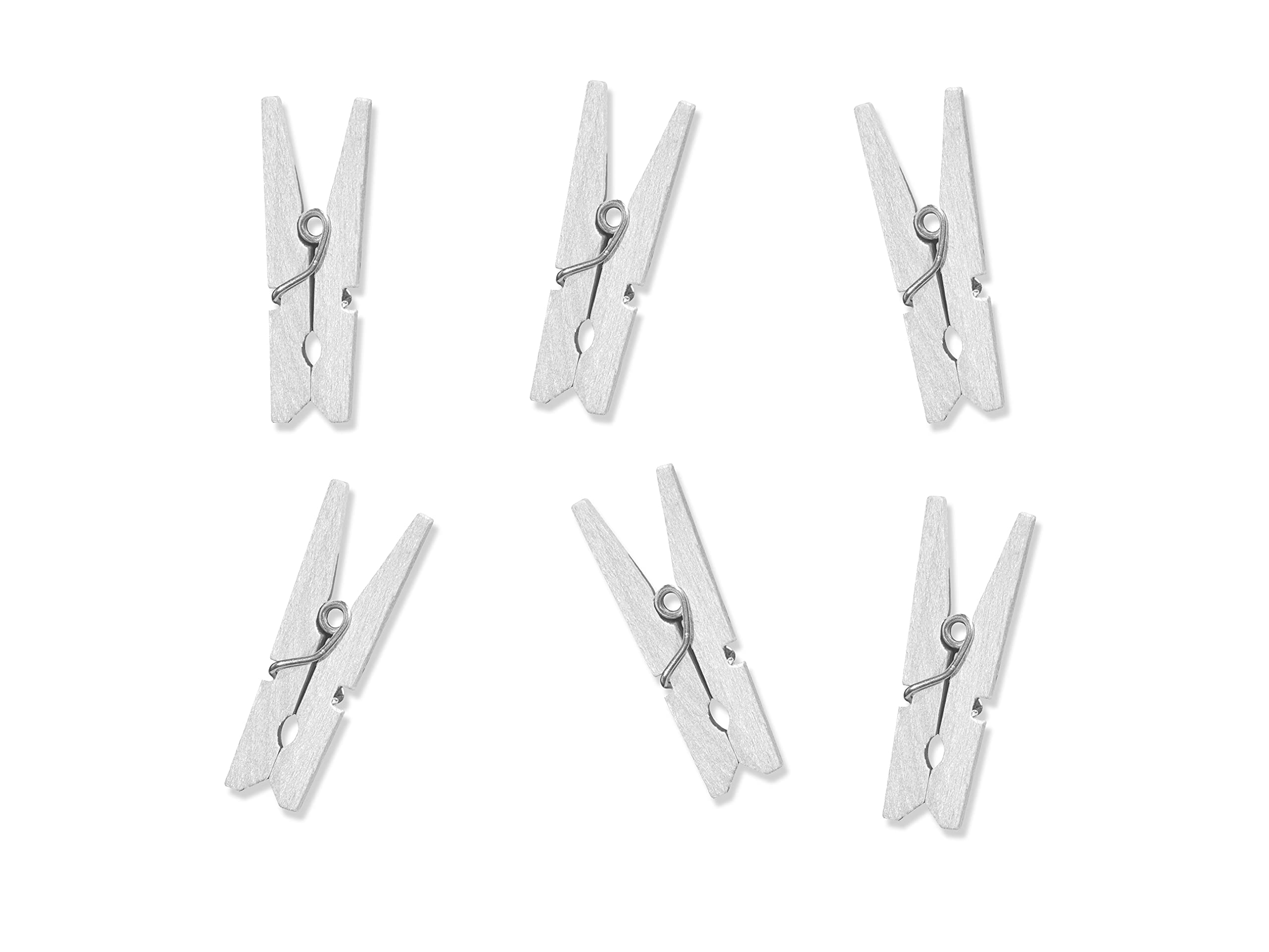 20 White Wooden Pegs Clips Emotional