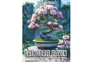 Greyscale Haven: A Mindful Stress Relief Coloring Book | Hours of Coloring, Creative Escape & Anxiety Relief | Art therapy