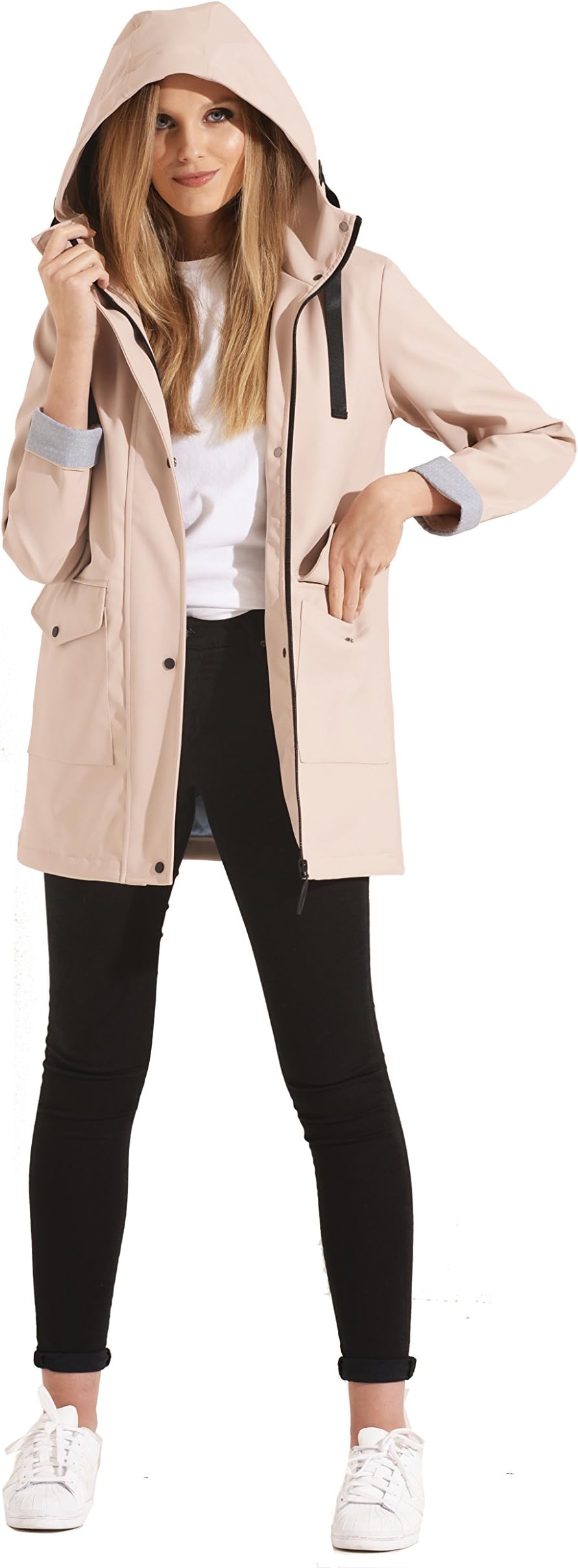 Charcoal FashionPremium Water Resistant Rubber Rain Coat (05JS18 Red)