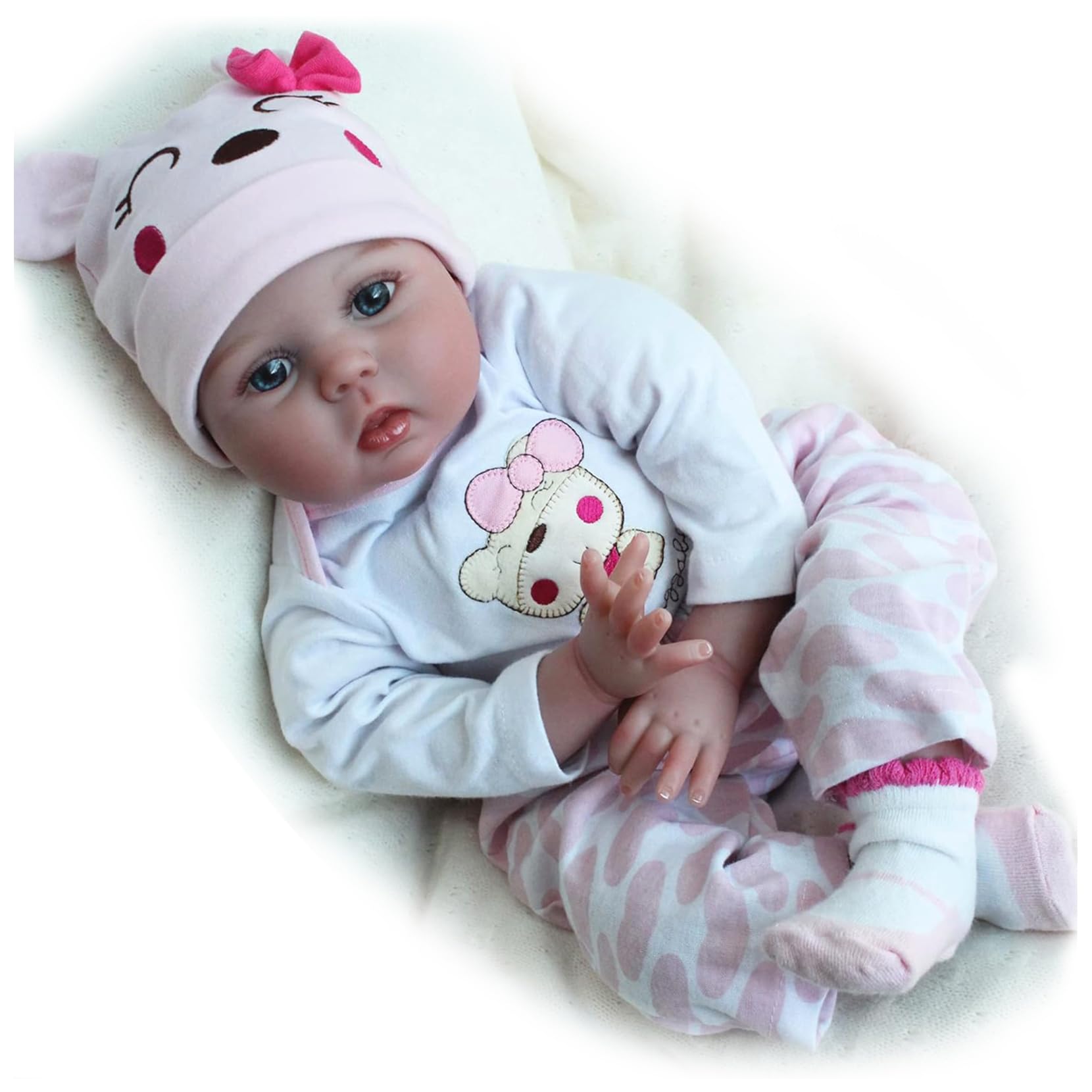 ZIYIUI Reborn Baby Dolls 22 Inch 55 cm Reborn Toddler Girl Baby Doll Soft Vinyl Silicone Real Life Like Looking Newborn Baby Dolls Toy Reborn Babies