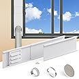 Powrocket Dryer Vent Window Kit for 4in Dryer Vent Hose, with Self-closing Dryer Vent Cover with Screen, Adjustable Window Vent Kit for Sliding Windows and Hung Windows Maximum 47inch