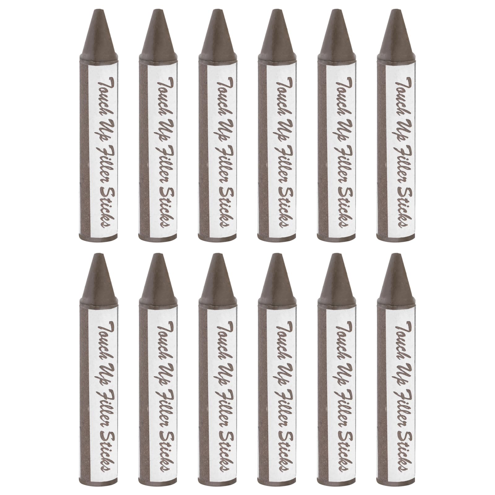 PATIKIL Furniture Markers Touch Up, 12 Pcs Wax Wood Filler Sticks Furniture Repair Crayons for Scratches, Wood Floor, Holes, Tables, Walnut