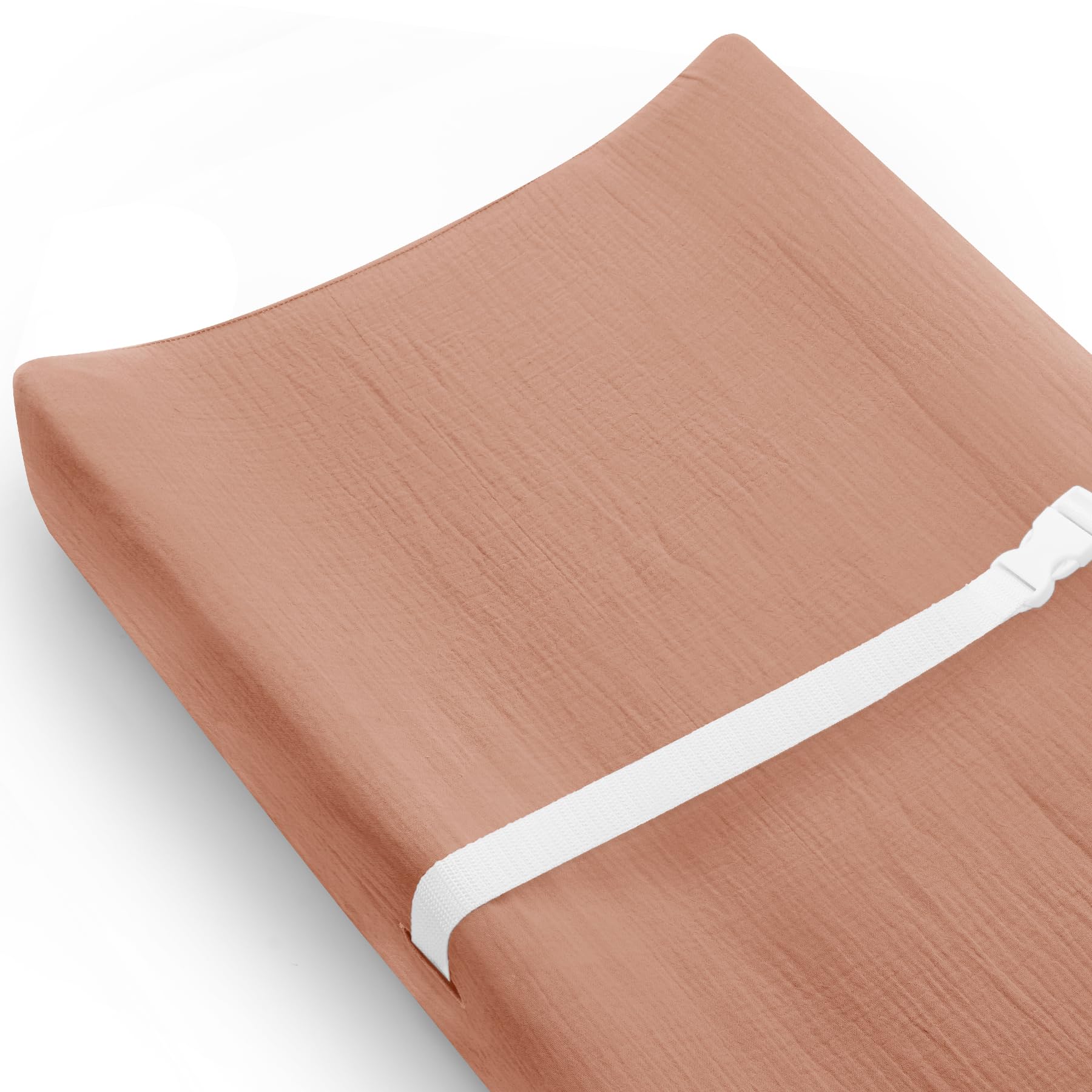 Photo 1 of Changing Pad Cover for Baby Girls Boys, Muslin Changing Table Pad Covers with Boho Style, Neutral Color Soft and Breathable (Dusty Rose)