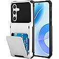 Marphe Wallet Case for Samsung Galaxy S25 Plus Case with 4 Card Credit Card Holder Slot Shockproof Cover Hybrid Heavy Duty Protection Armor Phone Case Compatible with Galaxy S25 Plus, White