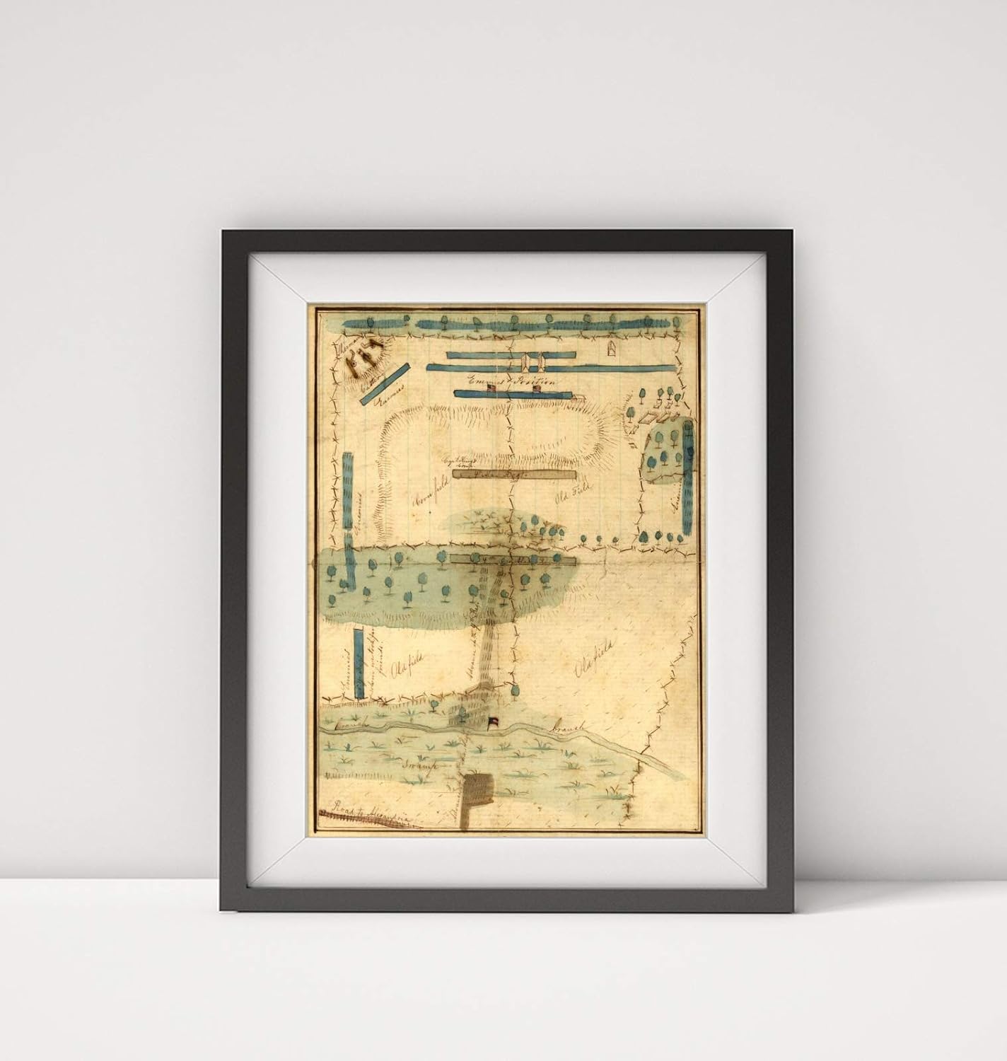 1861 Map Title Map Of The Positions Of The Fourth Alabama Regt During The Battle Of Stone Bridge S Amazon In Home Kitchen