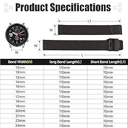 Winfox Stainless Steel Mesh Watch Band for Men