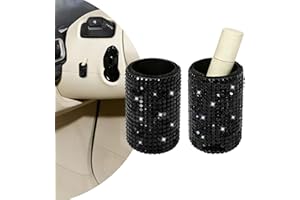 [2-Pack] Crystal Rhinestone Car Lip Balm Holder – Bling Cup Holder Organizer, Vertical Chapstick Holder | Car Accessories for