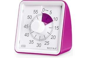 Secura 60-Minute Visual Timer, Classroom Classroom Timer, Countdown Timer for Kids and Adults, Time Management Tool for Teaching (Violet & Violet)