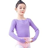 Daydance Girls Long Sleeve Dance Sweater Soft Ballet Warm Up Pullover for Leotards