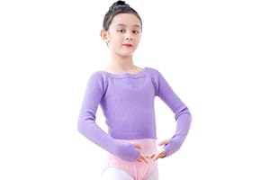 Daydance Girls Long Sleeve Dance Sweater Soft Ballet Warm Up Pullover for Leotards