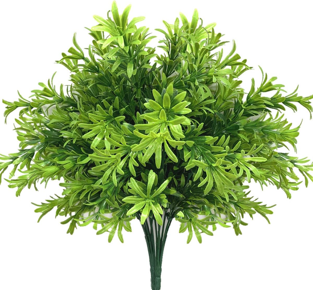 CATTREE Artificial Plants, Plastic Shrubs Faux Flowers Fake Grass Leaves Simulation Greenery Bushes Indoor Outdoor Home Garden Office Yard Verandah Wedding Decoration Planter Filler - 2 Bundles