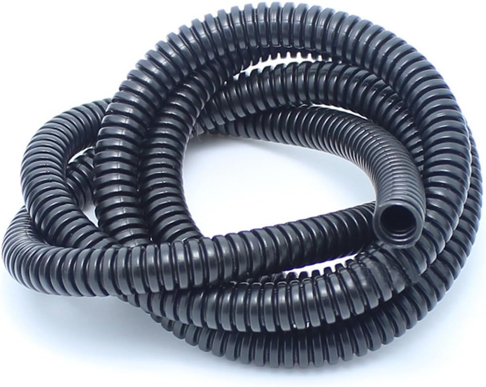 Supmico Black 15mm Width Split Loom Wire Flexible Tubing Conduit Hose Cover Car Cable Audio 6M Length