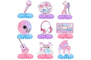 Birthday Party Decorations Music Lover Honeycomb Centerpieces,KSKSPE Party Decorations for Singer Themed Party Girls Birthday Fans Celebration Party Supplies