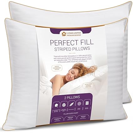 Queen Luxury Pillows 2 Pack 50x75 Cm Queen Size Hotel Quality