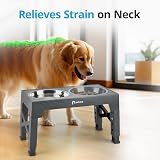 Petace Elevated Dog Bowls for Large Dogs with 5 Heights Slow Feeder Stainless view 2