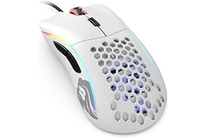 Glorious Gaming Model D Wired Gaming Mouse - 68g Superlight Honeycomb Design, RGB, Ergonomic, Pixart 3360 Sensor, Omron Switches, PTFE Feet, 6 Buttons - Matte White