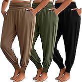 Evervibe 3 Pack Women's Plus Size Sweatpants, Comfy Lounge Yoga Joggers Casual High Waist Pants with Pockets
