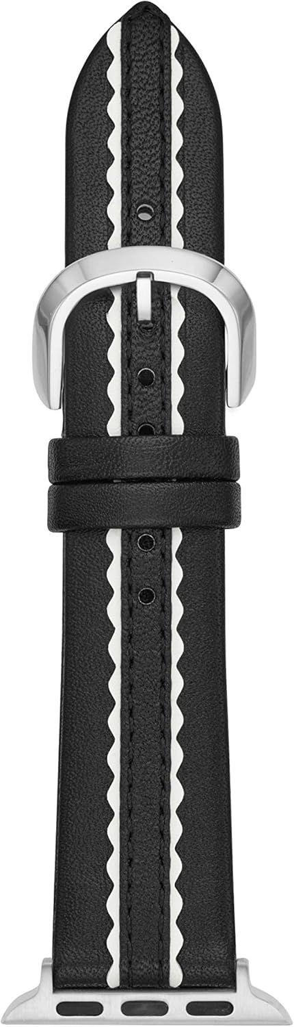 Kate Spade New York Women's Leather Apple Watch Band 38mm 40mm Color: Black/White (Model: KSS0004): Watches