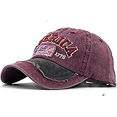Embroidery American Flag Baseball Cap for Men Women Vintage Washed Distressed Cotton Adjustable USA Dad Hat