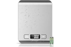 arboleaf Food Scale, 22lb Digital Kitchen Scale, Weight Grams and Ounces for Baking and Cooking, 1g/0.01oz Precise Food Scales for Kitchen, Backlit LCD Display, Tare Function, Stainless Steel